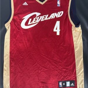 Adidas Cleveland Red and Gold Basketball Jersey